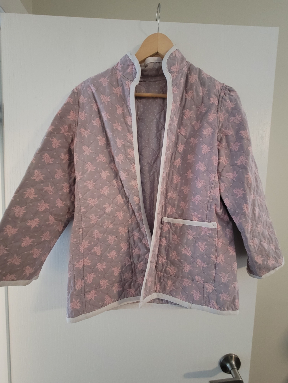 Quilted 100% Cotton Pink Floral Double Sided Jacket
